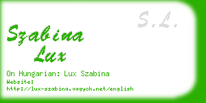 szabina lux business card